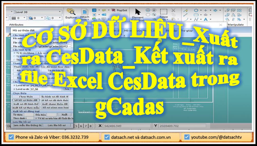 CƠ SỞ DỮ LIỆU_Xuất ra CesData_Kết xuất ra file Excel CesData trong gCadas