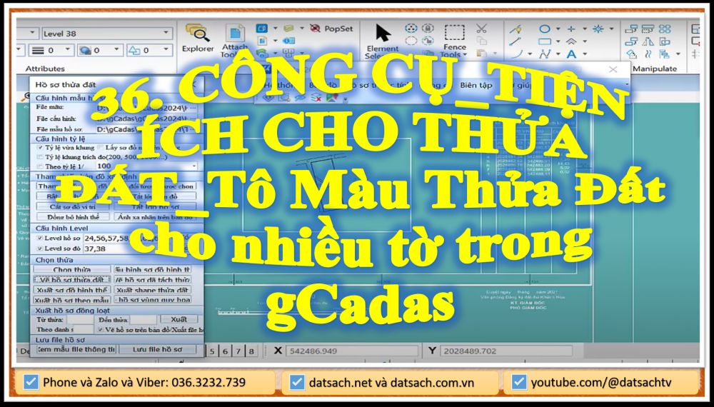 36. CÔNG CỤ_TIỆN ÍCH CHO THỬA ĐẤT_Tô Màu Thửa Đất cho nhiều tờ trong gCadas