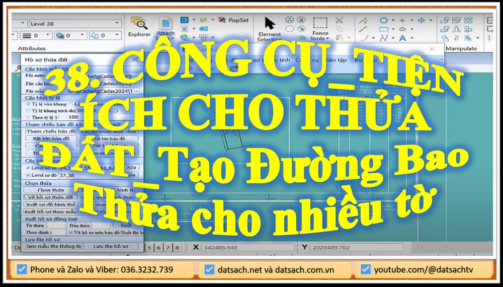 38. CÔNG CỤ_TIỆN ÍCH CHO THỬA ĐẤT_Tạo Đường Bao Thửa cho nhiều tờ
