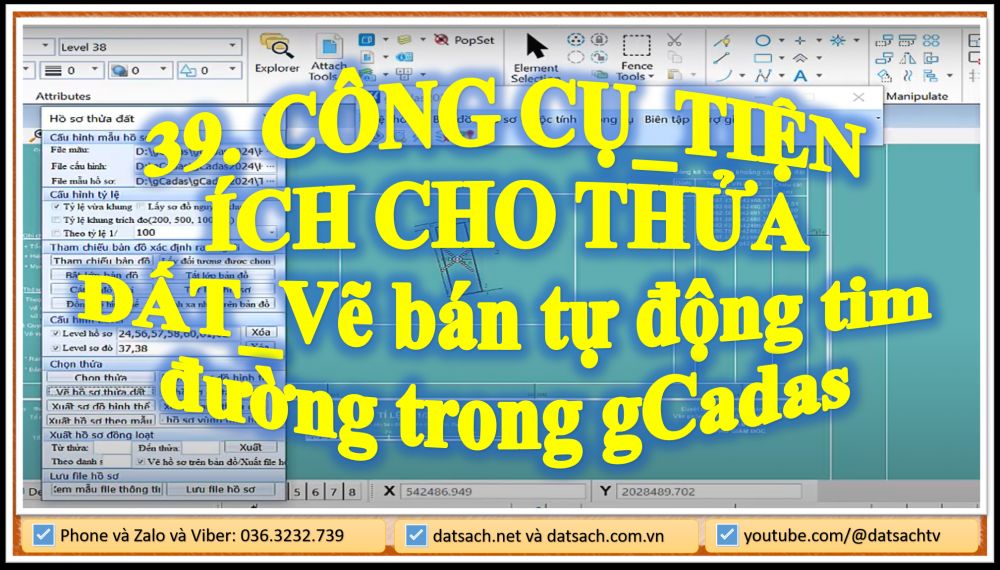 39. CÔNG CỤ_TIỆN ÍCH CHO THỬA ĐẤT_Vẽ bán tự động tim đường trong gCadas