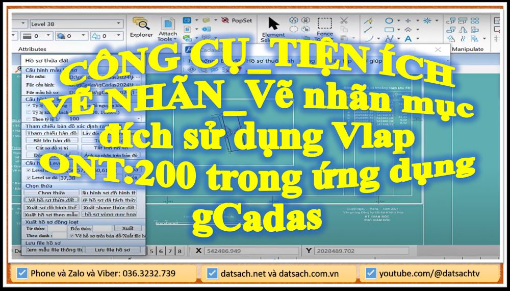 CÔNG CỤ_TIỆN ÍCH VẼ NHÃN_Vẽ nhãn mục đích sử dụng Vlap ONT:200 trong ứng dụng gCadas
