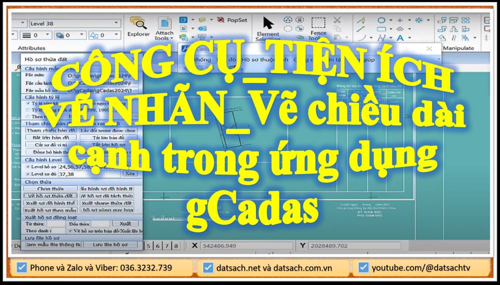 CÔNG CỤ_TIỆN ÍCH VẼ NHÃN_Vẽ chiều dài cạnh trong ứng dụng gCadas