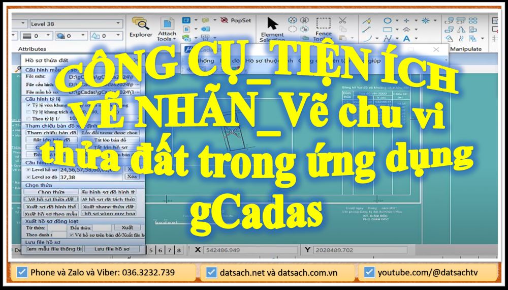 CÔNG CỤ_TIỆN ÍCH VẼ NHÃN_Vẽ chu vi thửa đất trong ứng dụng gCadas