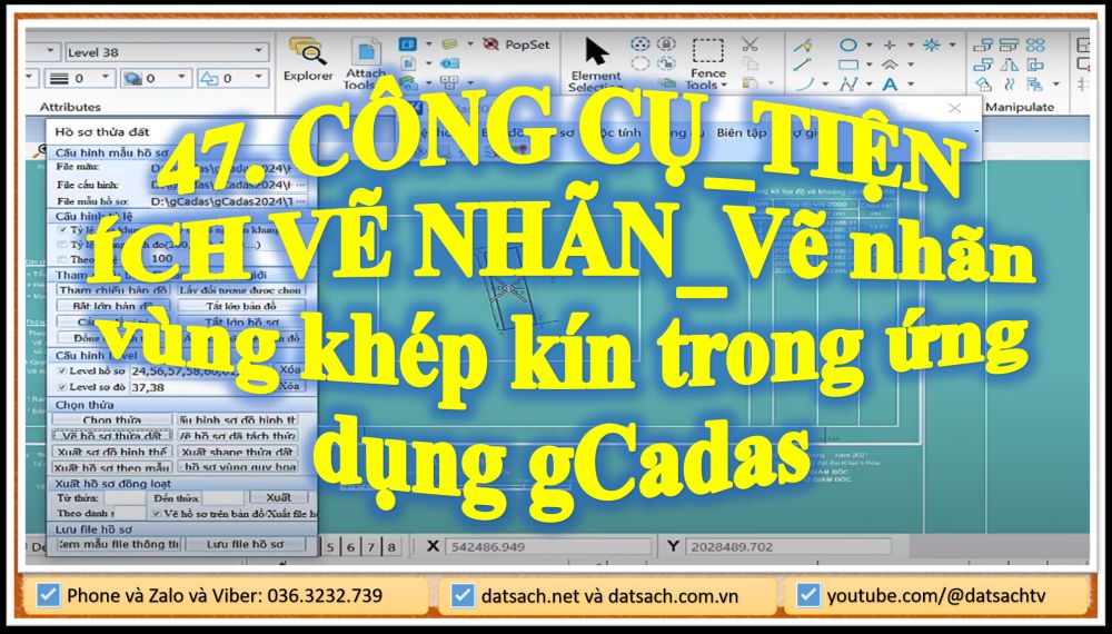 47. CÔNG CỤ_TIỆN ÍCH VẼ NHÃN_Vẽ nhãn vùng khép kín trong ứng dụng gCadas