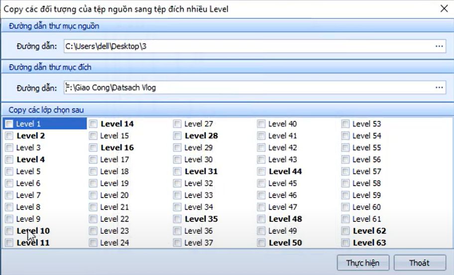CÔNG CỤ_TIỆN ÍCH TRÊN LEVEL_Copy nhiều Level trên nhiều tờ