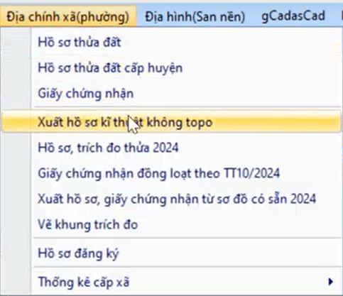 Xuất Hồ Sơ Kỹ Thuật Không Topo_Xuất Hồ Sơ Thủ Công_Trích Lục Thửa Đất