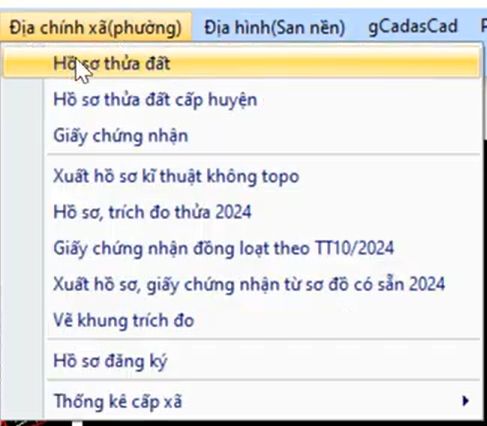 HỒ SƠ ĐẤT CẤP XÃ_Bản Mô Tả Thông Tư 25_trong ứng dụng gCadas 2024