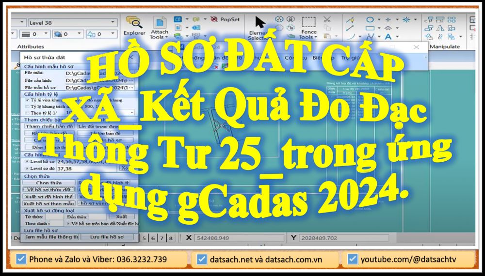 HỒ SƠ ĐẤT CẤP XÃ_Kết Quả Đo Đạc Thông Tư 25_trong ứng dụng gCadas 2024.