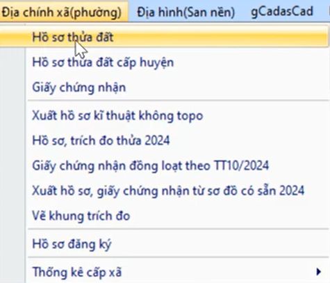 HỒ SƠ ĐẤT CẤP XÃ_Kết Quả Đo Đạc Thông Tư 25_trong ứng dụng gCadas 2024.
