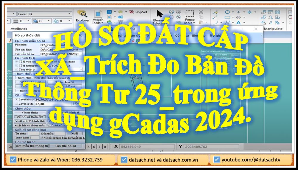 HỒ SƠ ĐẤT CẤP XÃ_Trích Đo Bản Đồ Thông Tư 25_trong ứng dụng gCadas 2024.