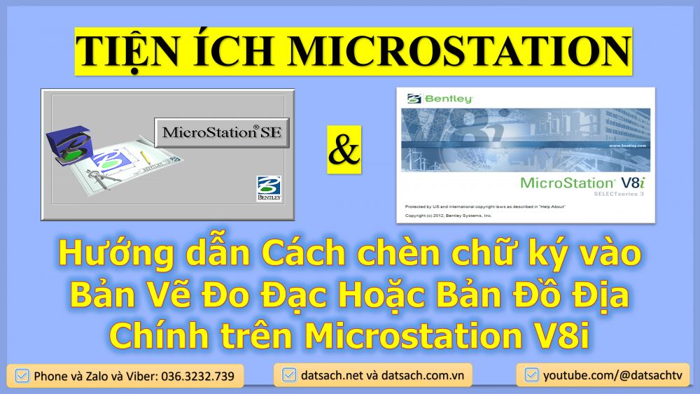 Hướng dẫn Cách chèn chữ ký vào Bản Vẽ Đo Đạc Hoặc Bản Đồ Địa Chính trên Microstation V8i