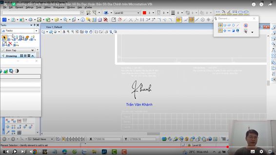 Hướng dẫn Cách chèn chữ ký vào Bản Vẽ Đo Đạc Hoặc Bản Đồ Địa Chính trên Microstation V8i
