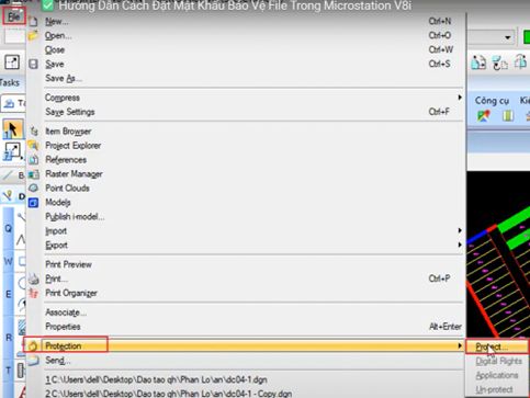 Hướng Dẫn Cách Đặt Mật Khẩu Bảo Vệ File Trong Microstation V8i 3 Hướng Dẫn Cách Đặt Mật Khẩu Bảo Vệ File Trong Microstation V8i