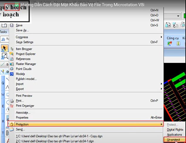 Hướng Dẫn Cách Đặt Mật Khẩu Bảo Vệ File Trong Microstation V8i 6 Hướng Dẫn Cách Đặt Mật Khẩu Bảo Vệ File Trong Microstation V8i