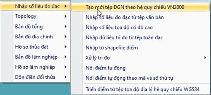 BẢN ĐỒ_Nhập Số liệu đo đạc_Tạo Mới Tạo Tin DGN theo VN2000 trong gCadas 2 BẢN ĐỒ_Nhập Số liệu đo đạc_Tạo Mới Tạo Tin DGN theo VN2000 trong gCadas