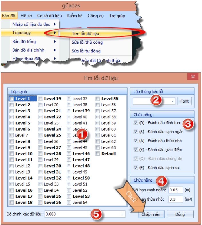 BẢN ĐỒ_Topology_Tìm Lỗi Dữ Liệu trong gCadas 4 BẢN ĐỒ_Topology_Tìm Lỗi Dữ Liệu trong gCadas