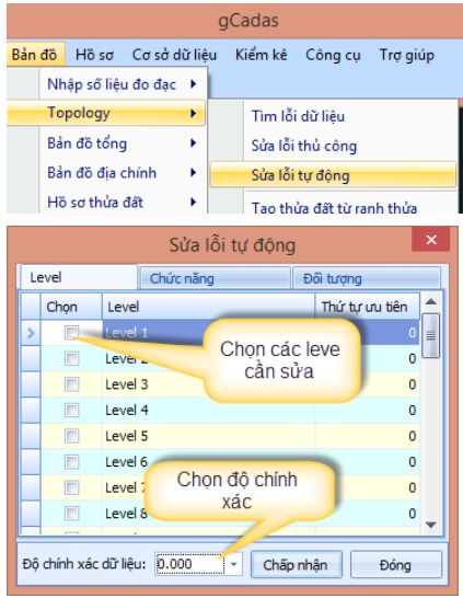 BẢN ĐỒ_Topology_Sửa Lỗi Thủ Công và Sửa Lỗi Tự Động trong gCadas 6 BẢN ĐỒ_Topology_Sửa Lỗi Thủ Công và Sửa Lỗi Tự Động trong gCadas