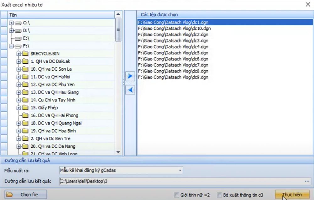 HỒ SƠ_Xuất Excel điều tra thông tin đăng ký nhiều tờ trong gCadas 3 HỒ SƠ_Xuất Excel điều tra thông tin đăng ký nhiều tờ trong gCadas