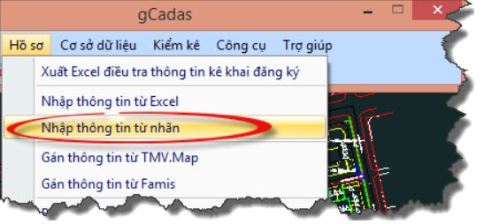 HỒ SƠ_Nhập thông tin từ nhãn trong gCadas 2 HỒ SƠ_Nhập thông tin từ nhãn trong gCadas
