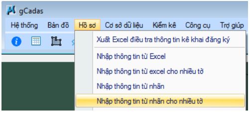 26. HỒ SƠ_Nhập thông tin từ nhãn cho nhiều tờ trong gCadas 2 26. HỒ SƠ_Nhập thông tin từ nhãn cho nhiều tờ trong gCadas
