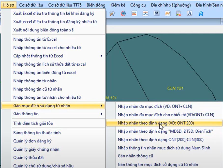 HỒ SƠ_Gán Mục Đích Sử Dụng Từ Nhãn_Nhập Nhãn Đơn và Diện tích trong gCadas 2 HỒ SƠ_Gán Mục Đích Sử Dụng Từ Nhãn_Nhập Nhãn Đơn và Diện tích trong gCadas