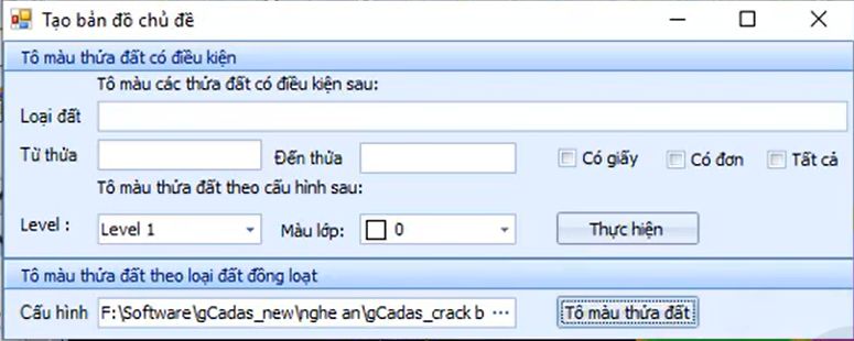 CÔNG CỤ_TIỆN ÍCH CHO THỬA ĐẤT_Tô Màu cho Thửa Đất theo Loại Đất trong gCadas 3 CÔNG CỤ_TIỆN ÍCH CHO THỬA ĐẤT_Tô Màu cho Thửa Đất theo Loại Đất trong gCadas
