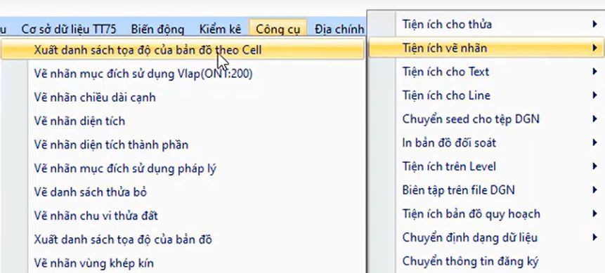 CÔNG CỤ_TIỆN ÍCH VẼ NHÃN_Xuất Danh Sách tọa độ của bản đồ theo Cell trong ứng dụng 2 CÔNG CỤ_TIỆN ÍCH VẼ NHÃN_Xuất Danh Sách tọa độ của bản đồ theo Cell trong ứng dụng