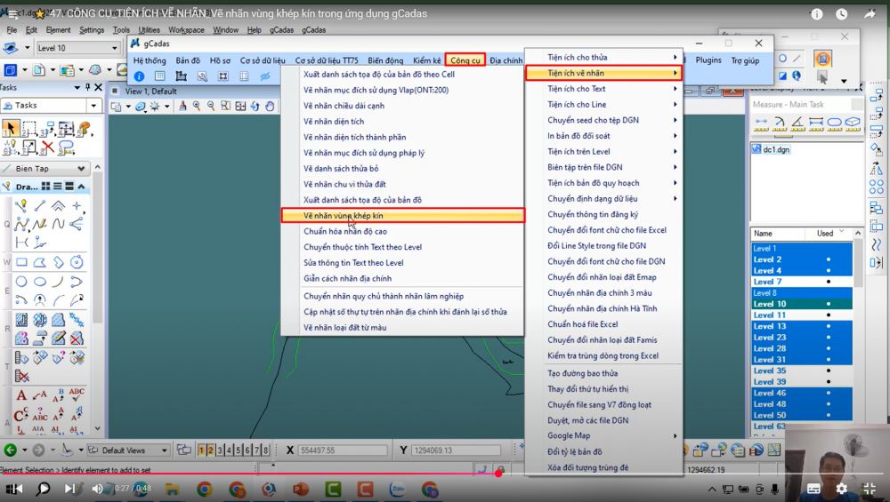 47. CÔNG CỤ_TIỆN ÍCH VẼ NHÃN_Vẽ nhãn vùng khép kín trong ứng dụng gCadas 2 47. CÔNG CỤ_TIỆN ÍCH VẼ NHÃN_Vẽ nhãn vùng khép kín trong ứng dụng gCadas