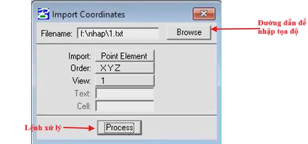 Hiển Thị Tọa Độ, Xuất Tọa Độ, Nhập Tọa Độ Trong MicsroStaion SE (V7) 8 Hiển Thị Tọa Độ, Xuất Tọa Độ, Nhập Tọa Độ Trong MicsroStaion SE (V7)