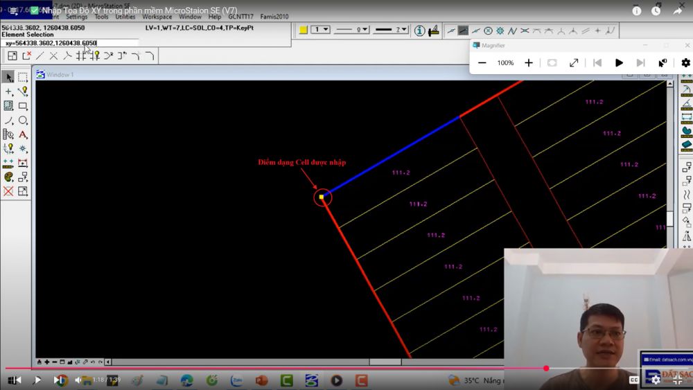 Nhập Tọa Độ XY trong phần mềm MicroStaion SE (V7)