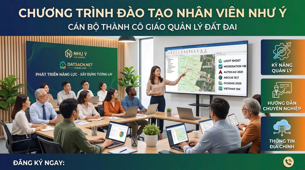 Đào tạo nhân sự chuyên phần mềm GIS và Phần mềm QLDĐ - Như Ý